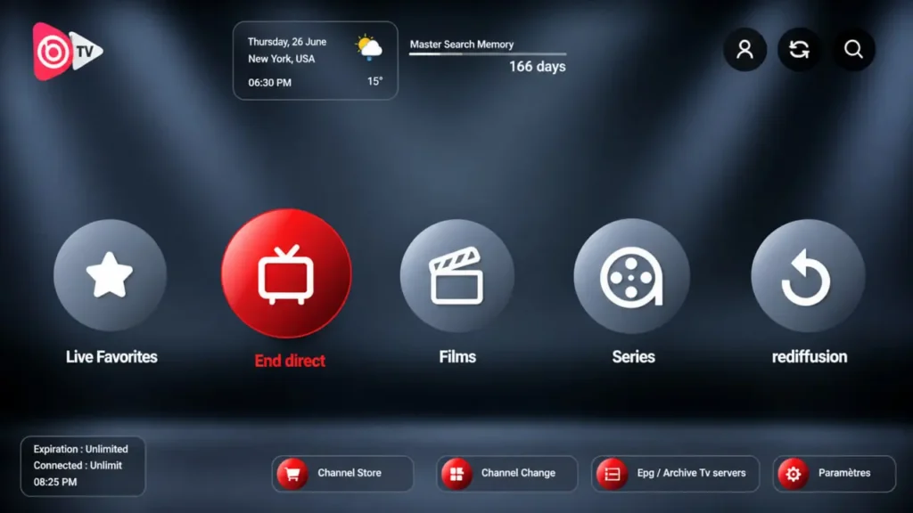 navigation et vod sur ibo iptv player